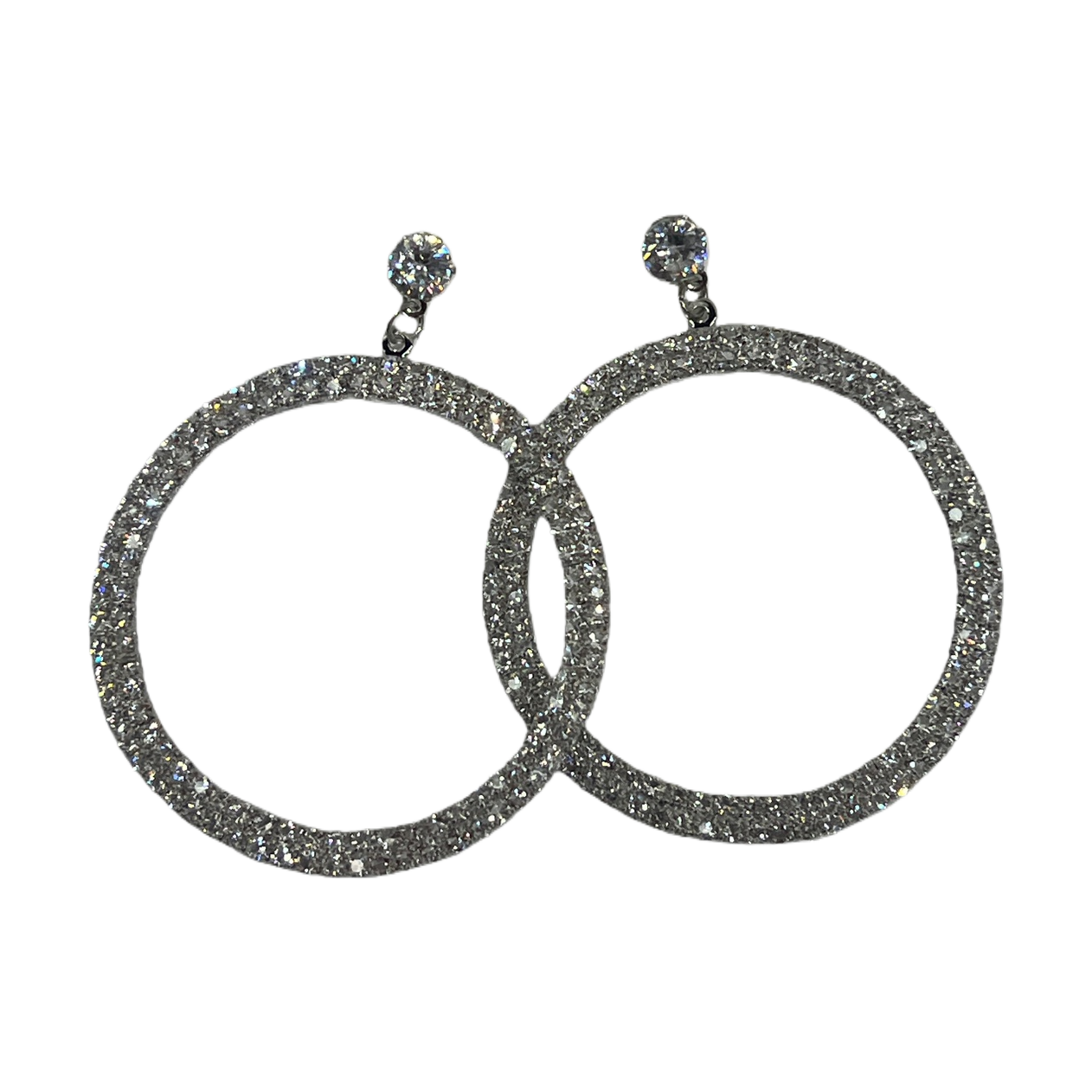 Silver S925 sterling silver diamond-encrusted circular earrings, light luxury daily commuting accessories, earrings and earrings, vintage accessories Item Picture