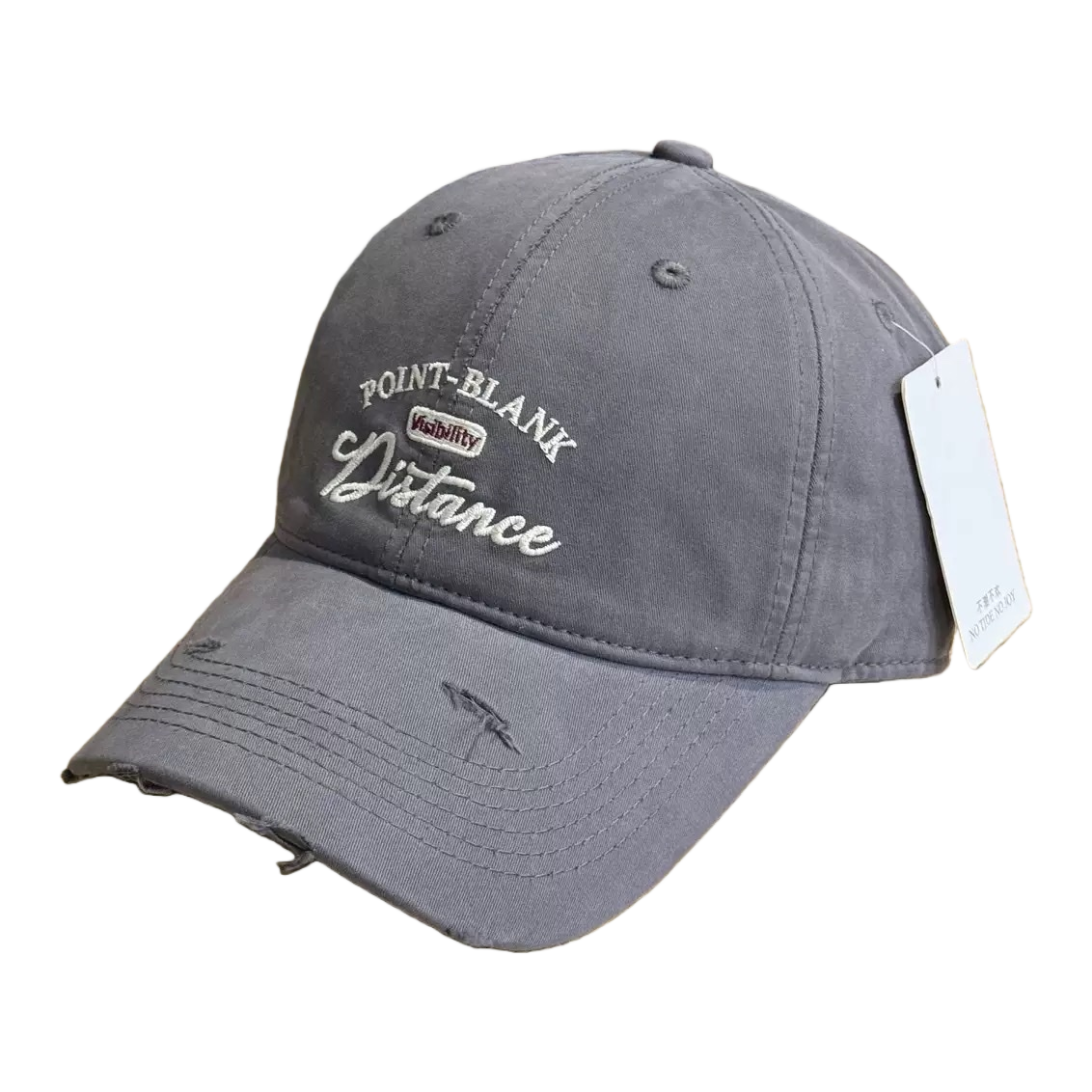 Grey perforated baseball cap, unisex, casual and versatile, adjustable soft top cap Item Picture