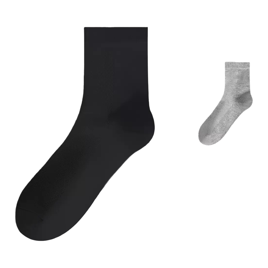 Black mid-calf socks made of pure cotton, sweat-absorbing and breathable, are a versatile choice for women's daily wear Item Picture