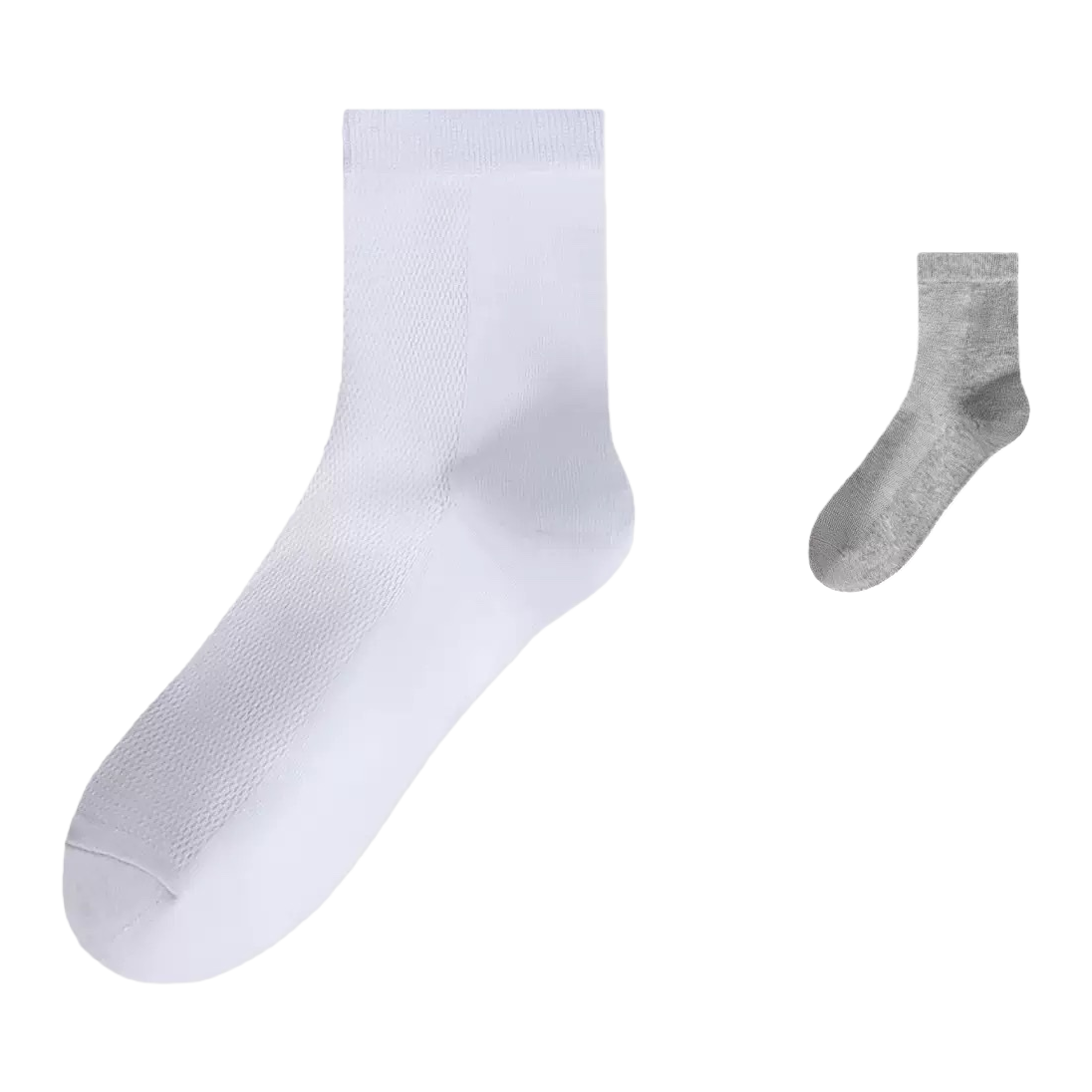 White mesh breathable summer thin mid-calf socks for both men and women, made of pure cotton, sweat-absorbing and anti-slip Item Picture