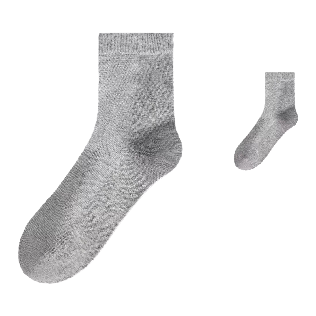 Grey mesh breathable summer thin mid-calf socks for both men and women, sweat-absorbing and quick-drying Item Picture