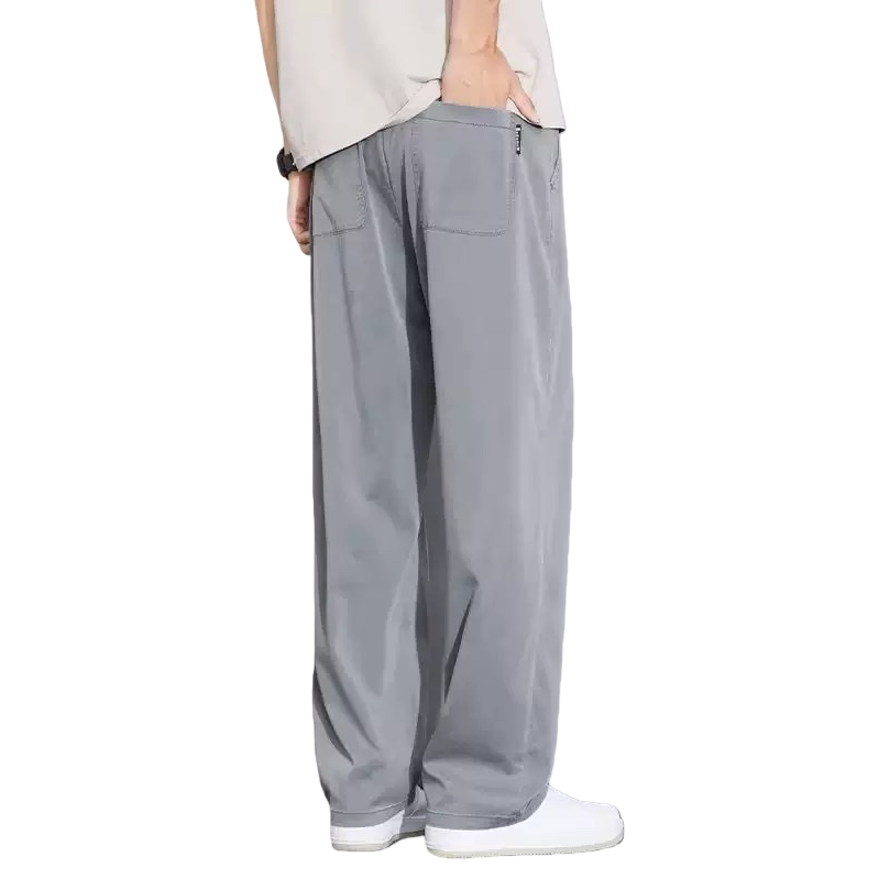 Grey loose trousers, casual and slimming straight-leg pants, unisex Item Picture