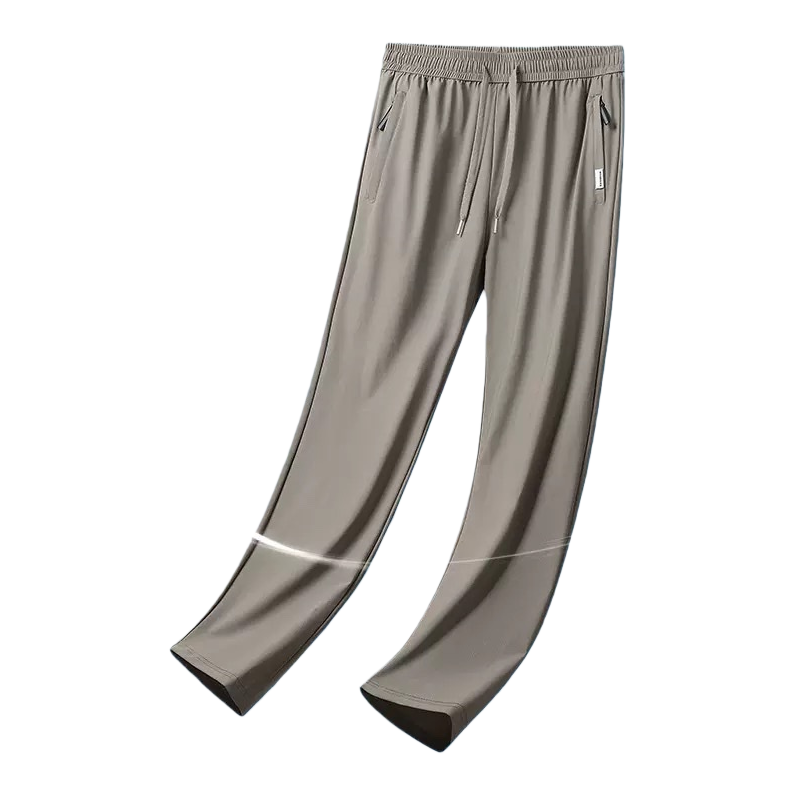 Grey sportswear pants, men's casual loose, tight-fitting, drawstring fitness running pants Item Picture