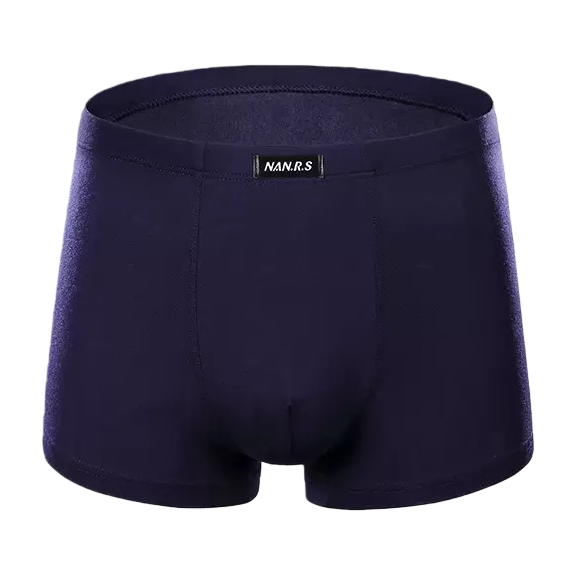 Dark blue pure cotton men's underwear with flat corners, comfortable and breathable basic style Item Picture