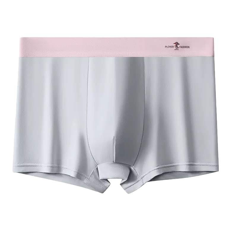 Light grey boxer shorts, men's pure cotton comfortable and breathable four-corner shorts Item Picture