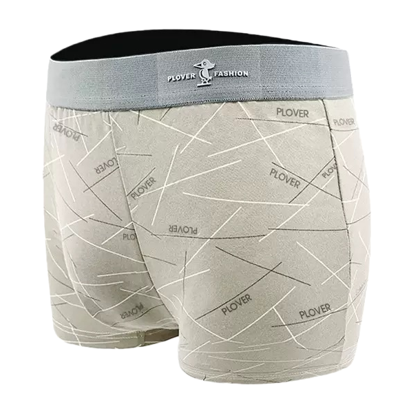 Grey printed pure cotton underpants for men, basic style, comfortable and breathable Item Picture