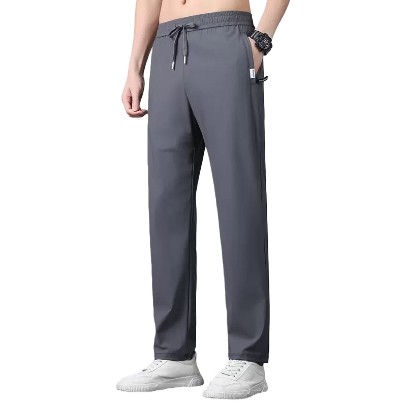 Grey sportswear for men, casual, loose, tapered, drawstring, cotton, breathable and comfortable Item Picture