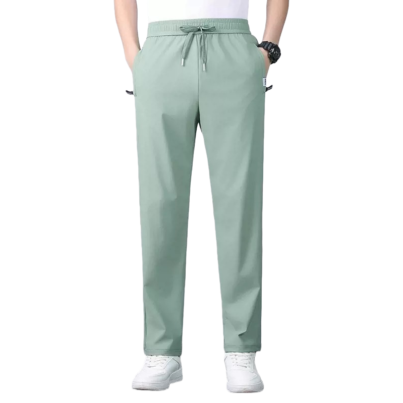 Light green casual pants for men, loose and straight-leg, are versatile for summer Item Picture