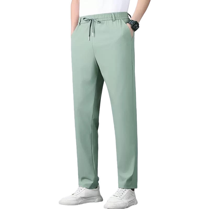 Light green casual pants for men, slimming and form-fitting summer thin trousers for men Item Picture