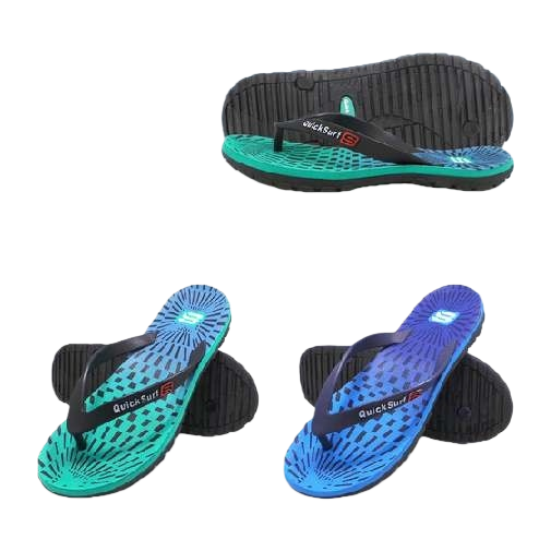 Blue and green gradient herringback flip-flops for women, anti-slip, comfortable and casual summer slippers Item Picture