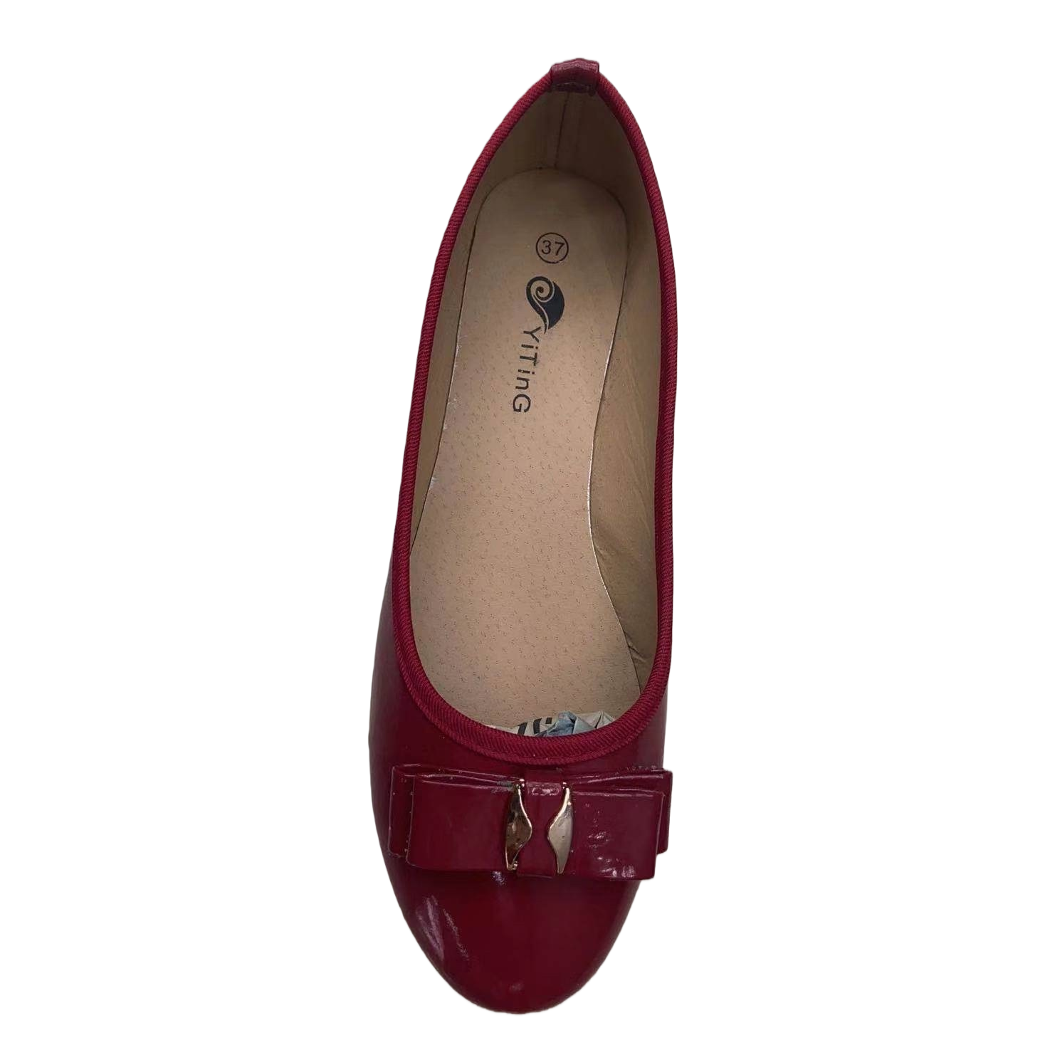 Red patent leather flat shoes for women's casual, versatile, comfortable and anti-slip small leather shoes Item Picture