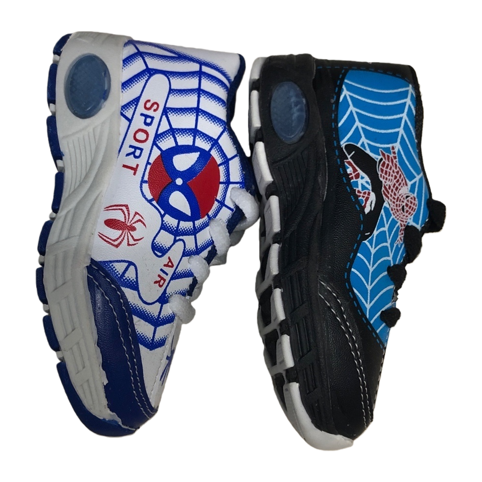 Blue, white and black Spider-Man themed children's sports shoes Item Picture