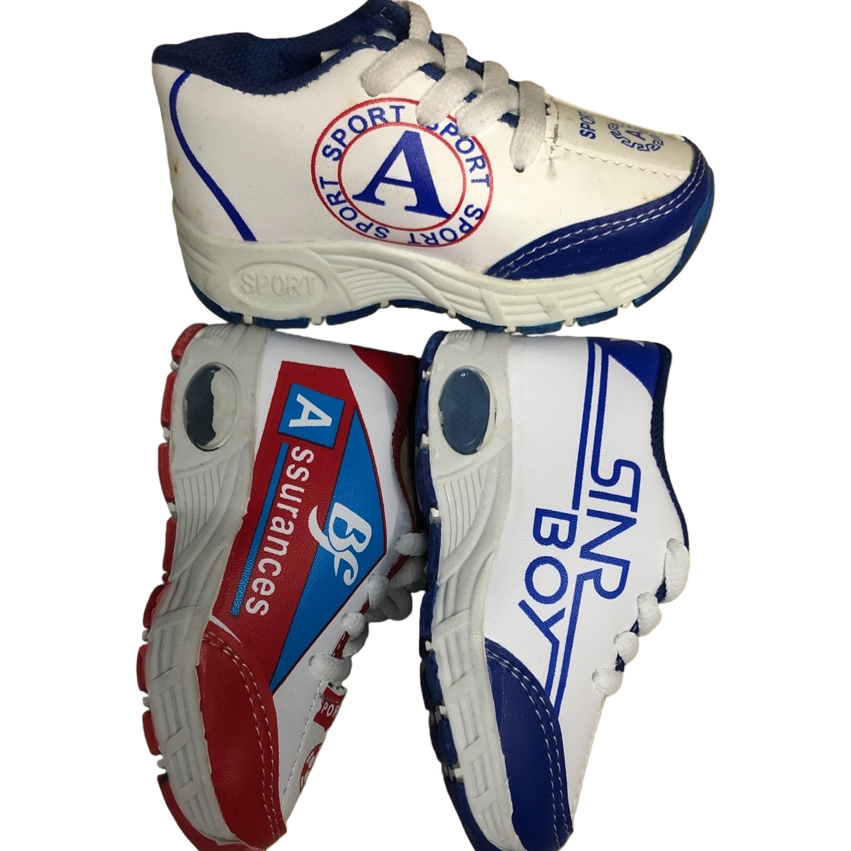 Blue, white and red color sports shoes for both men and women, breathable and shock-absorbing running shoes Item Picture