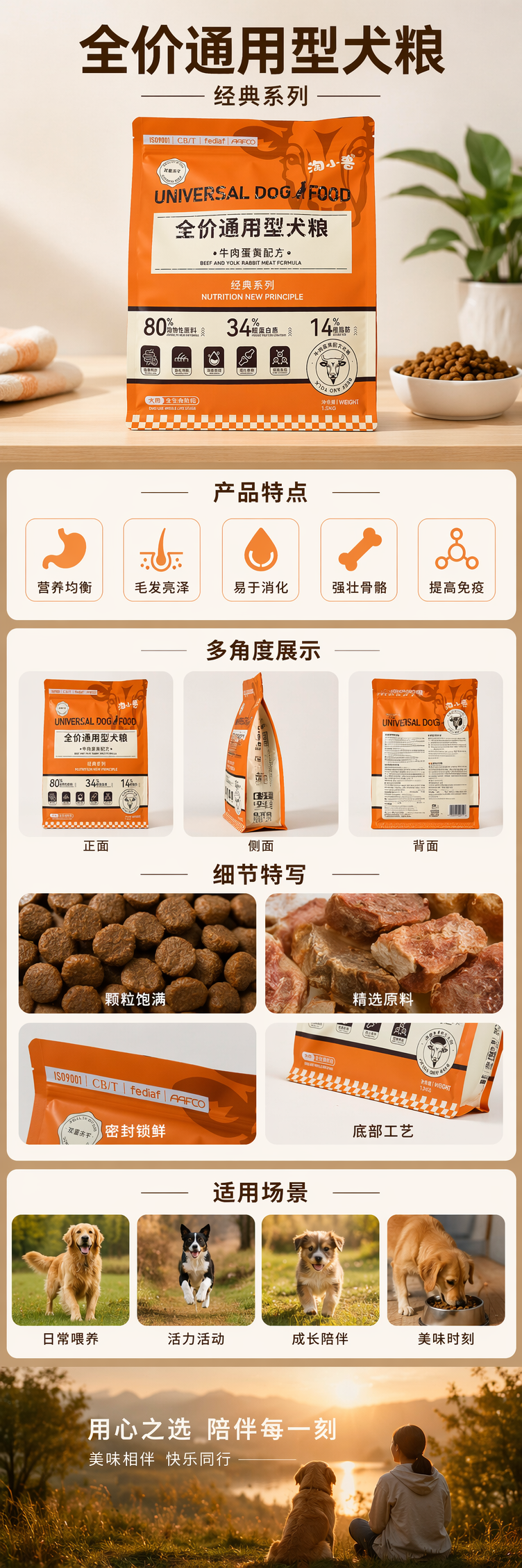 橙色包装袋进口天然狗粮全价成犬专用营养均衡 pic 1
