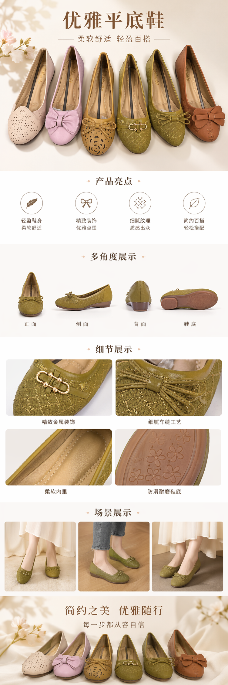 彩色女式平底鞋舒适百搭休闲单鞋春夏季新款详情1