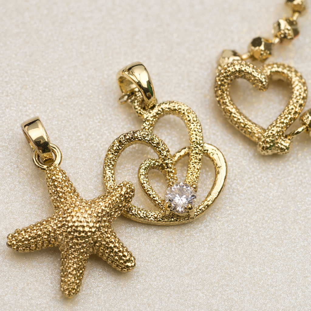 Golden starfish pendant, sterling silver 925 necklace, simple, fashionable and versatile for women Application Scenario