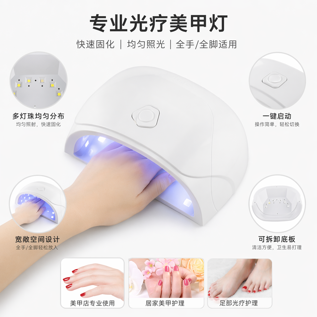 白色美甲灯 48W大功率UVLED指甲烘干仪 指甲油快速固化厂家直销厂家直销