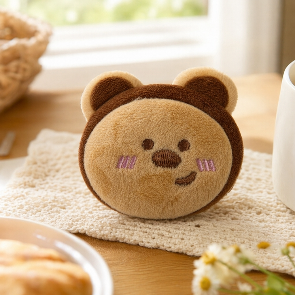 Brown bear plush headwear, cute hair accessory, birthday party decoration for girls details Picture
