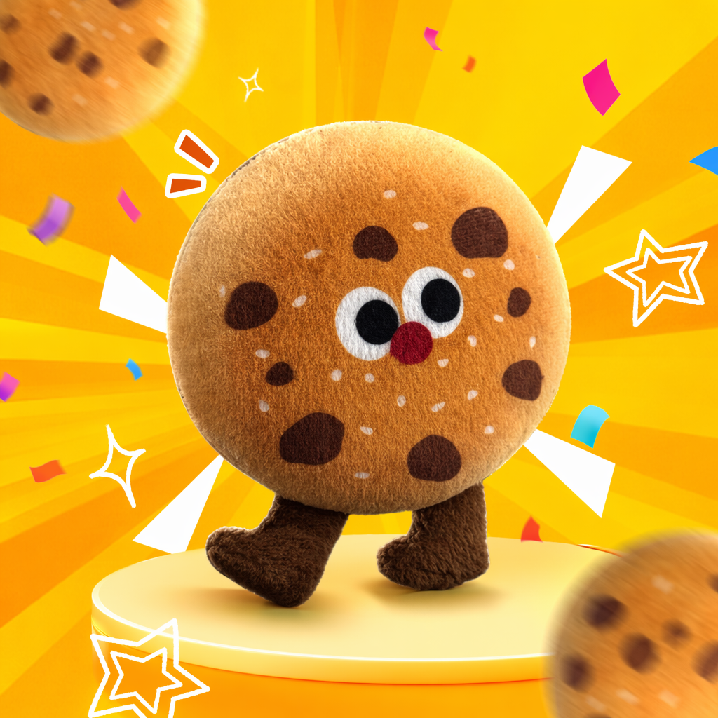 Brown chocolate bean cookie doll, cute snack display, dessert decoration Specification image