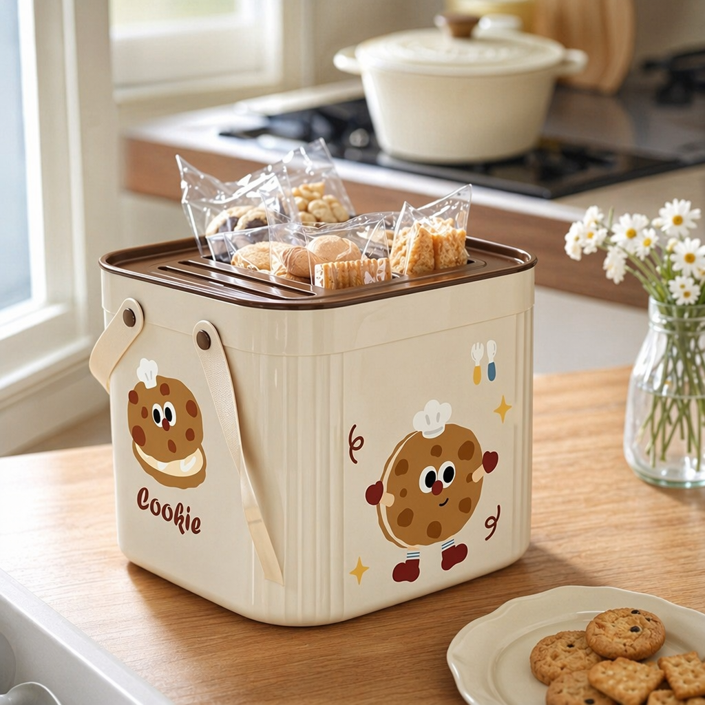 Cream-colored square covered storage box, PP thickened dust-proof desktop, suitable for bedrooms details Picture