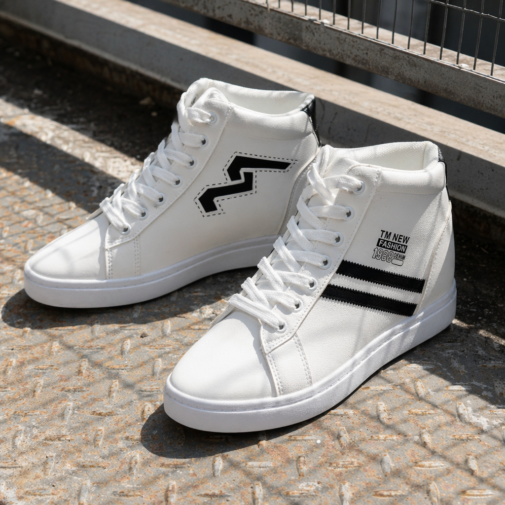 White sports shoes, breathable and lightweight, men's and women's casual running shoes details Picture