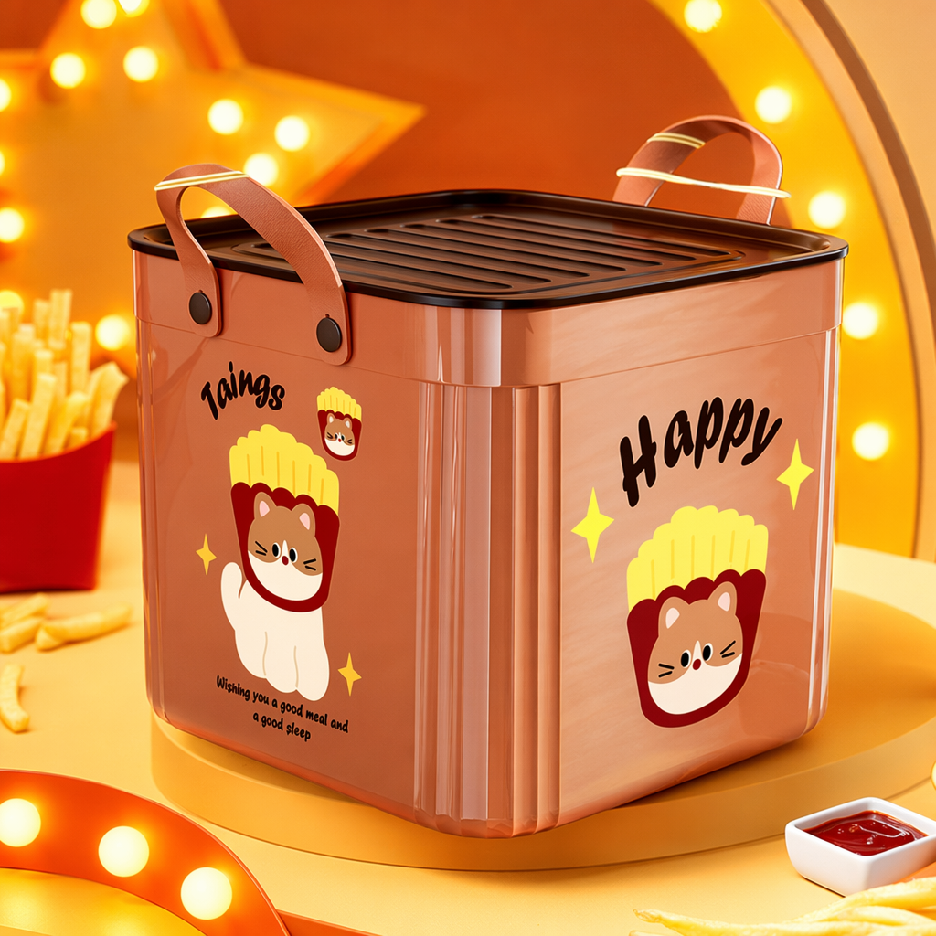 Pink square covered storage box for home organization and storage in a simple style Specification image
