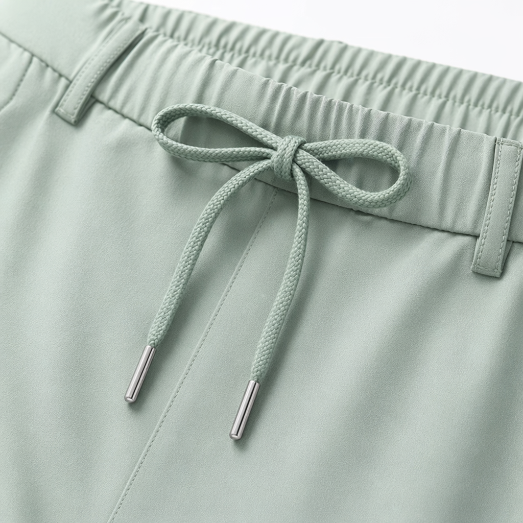 Light green casual pants for men, slimming and form-fitting summer thin trousers for men Application Scenario