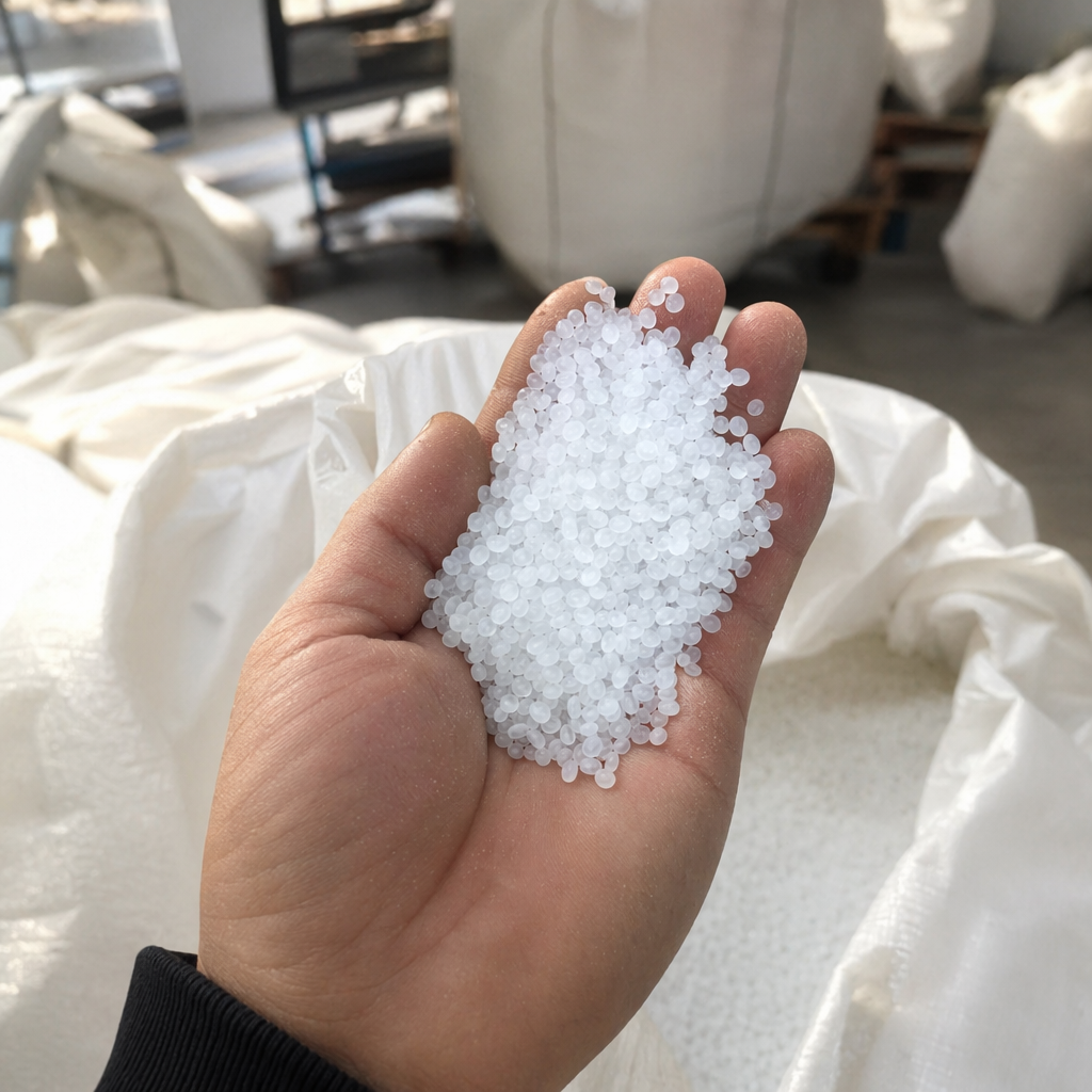 White granular plastic particles, industrial-grade PP polypropylene raw material, 25kg bags details Picture
