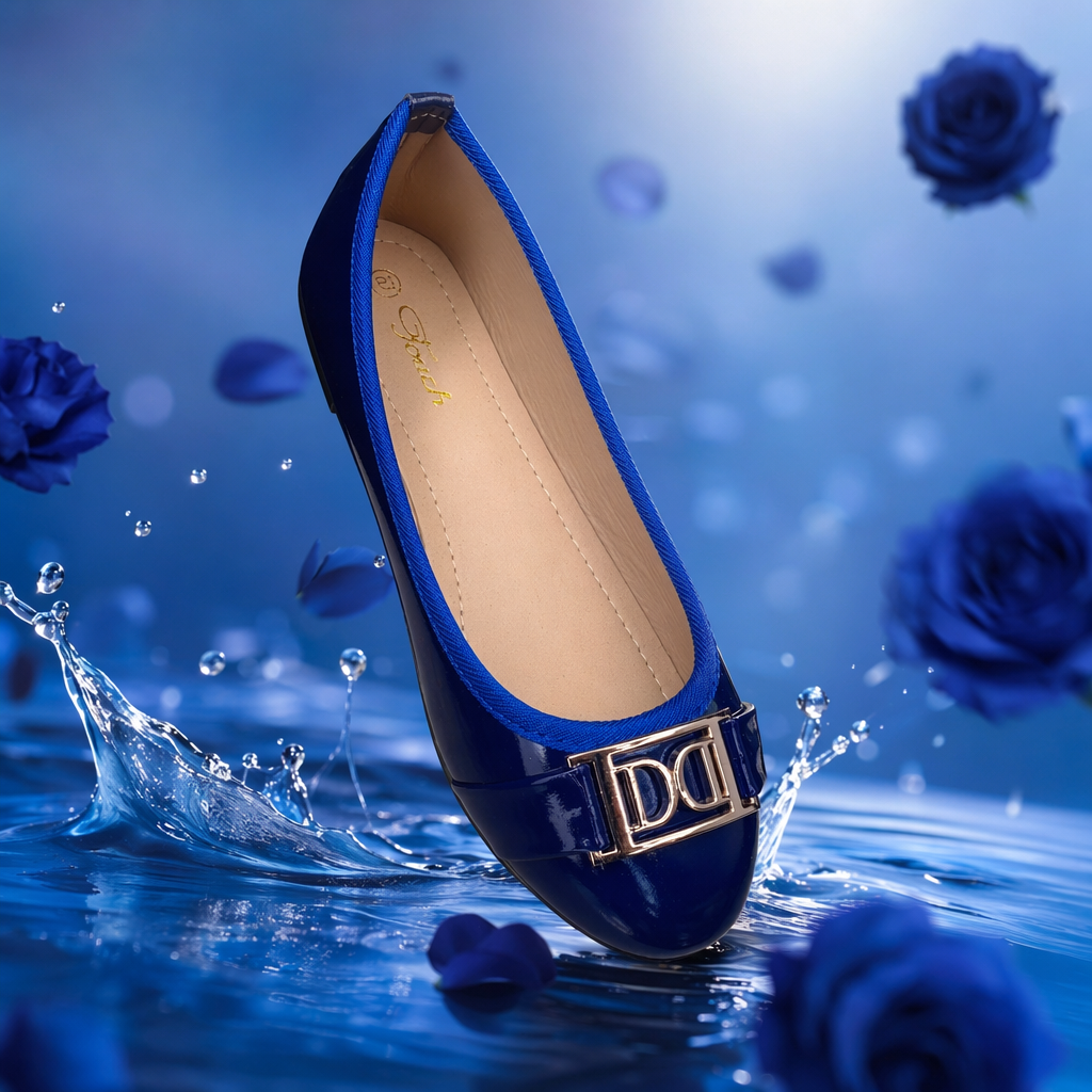 The blue women's flat shoes are comfortable soft-soled casual single shoes that go well with spring and autumn Specification image