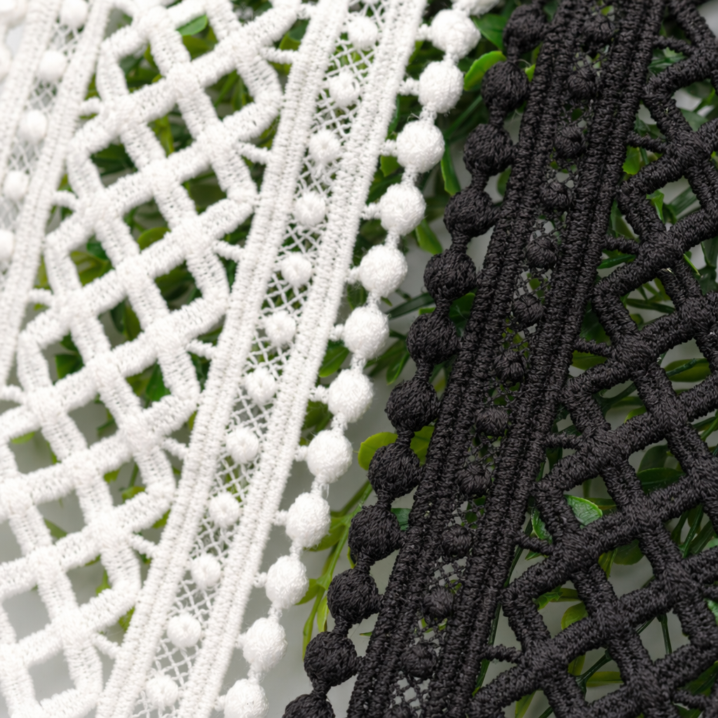 White and black lace trim ribbons for DIY clothing accessories, sewing and decoration Application Scenario