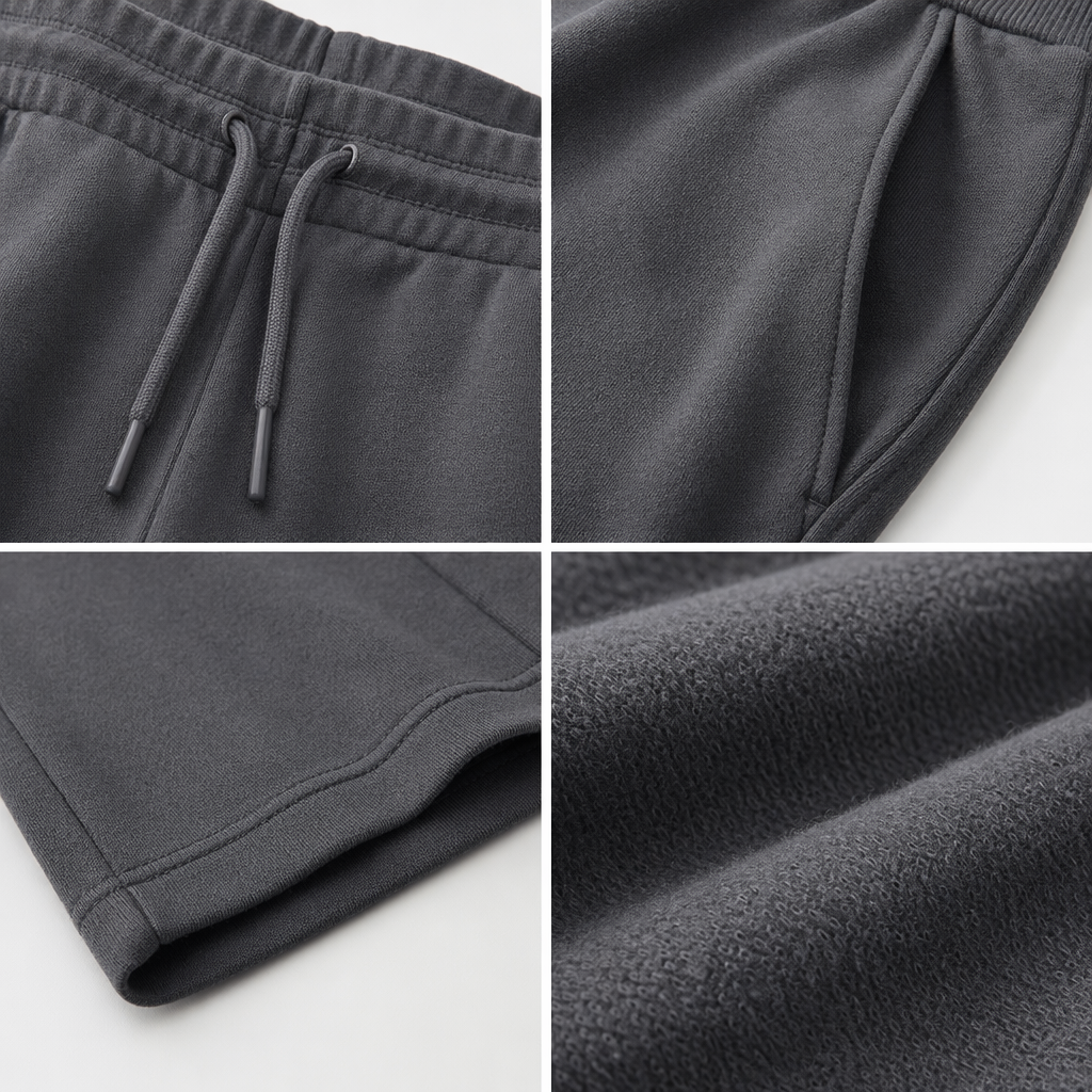 Grey loose sportswear pants are versatile for both men and women, with a good drape that makes them look slimmer Application Scenario
