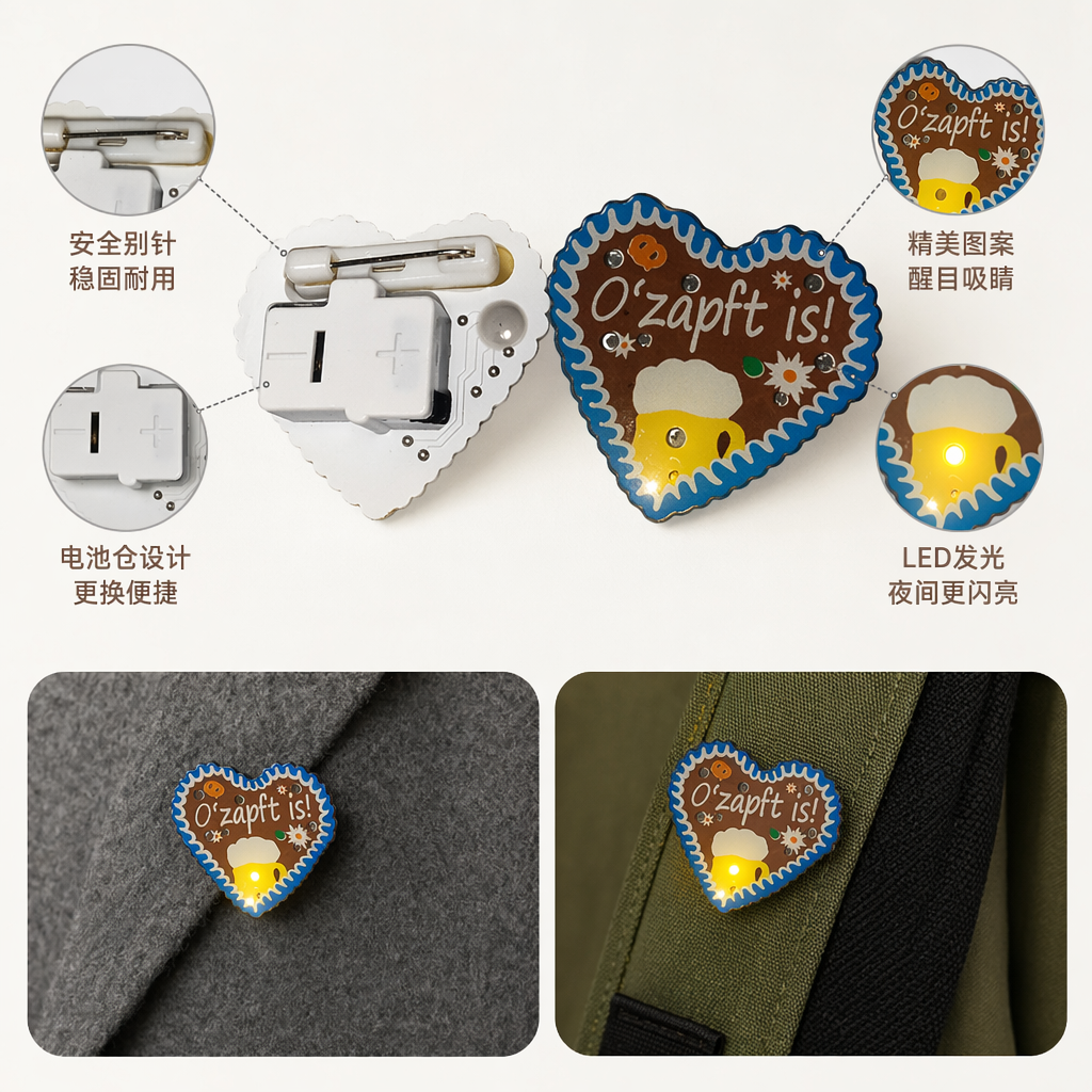 心形徽章 金属质感 可爱配饰 胸针别针 礼物饰品