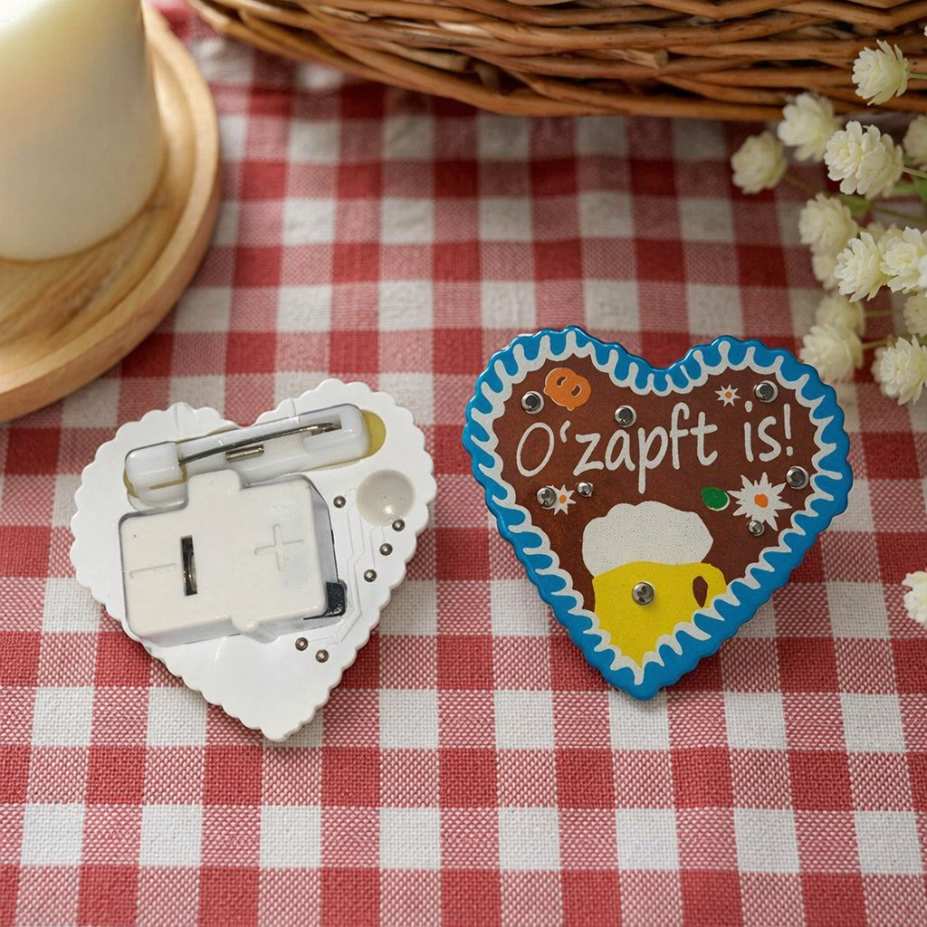 Heart-shaped badges, metallic texture, cute accessories, brooches, pins, gift ornaments details Picture