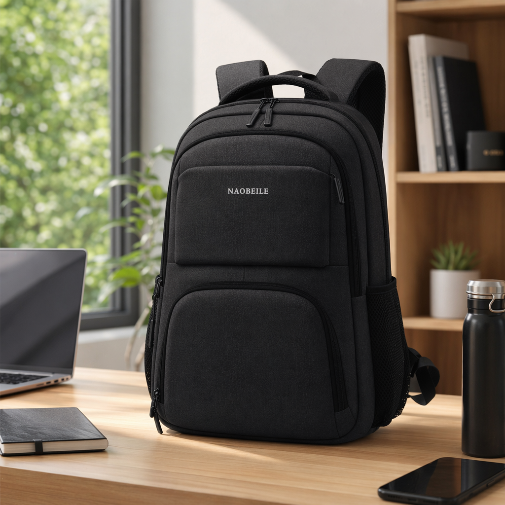 This grey backpack is simple, fashionable and has a large capacity for student commuting and travel details Picture