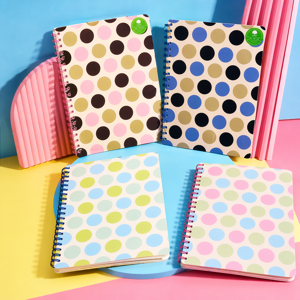 Colorful polka dot spiral notebook A5 thickened inner page student office notepad Specification image
