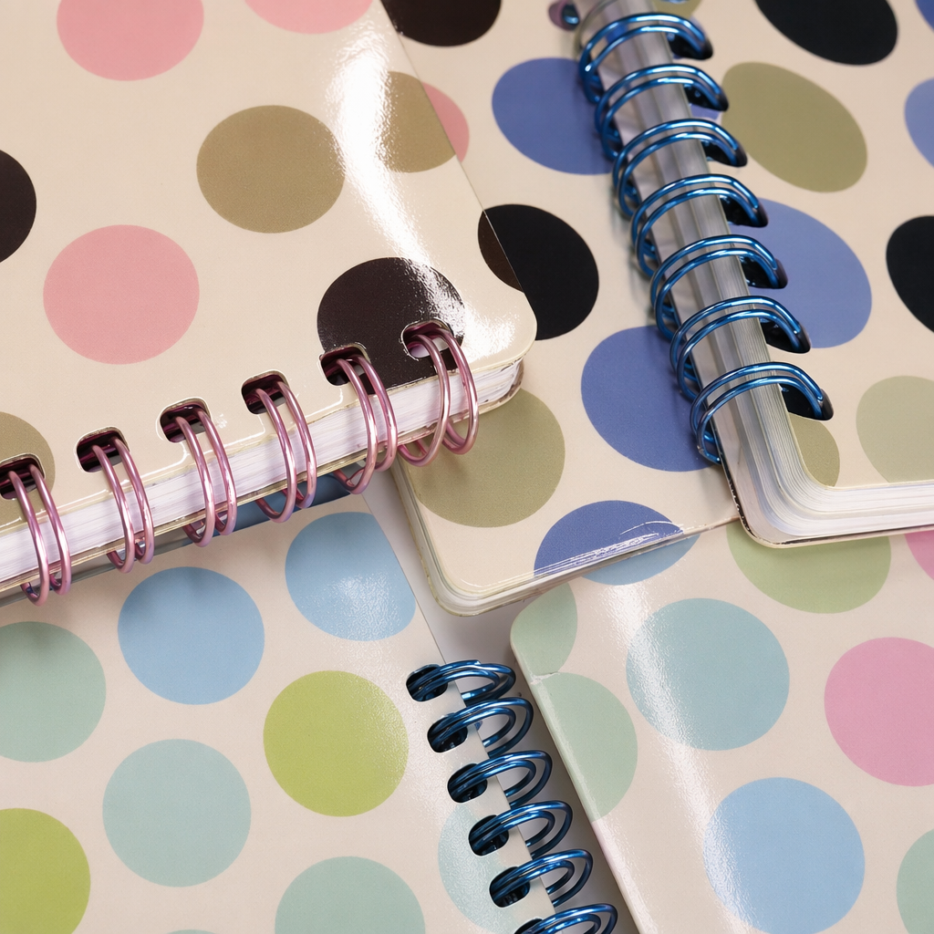Colorful polka dot spiral notebook A5 thickened inner page student office notepad Application Scenario