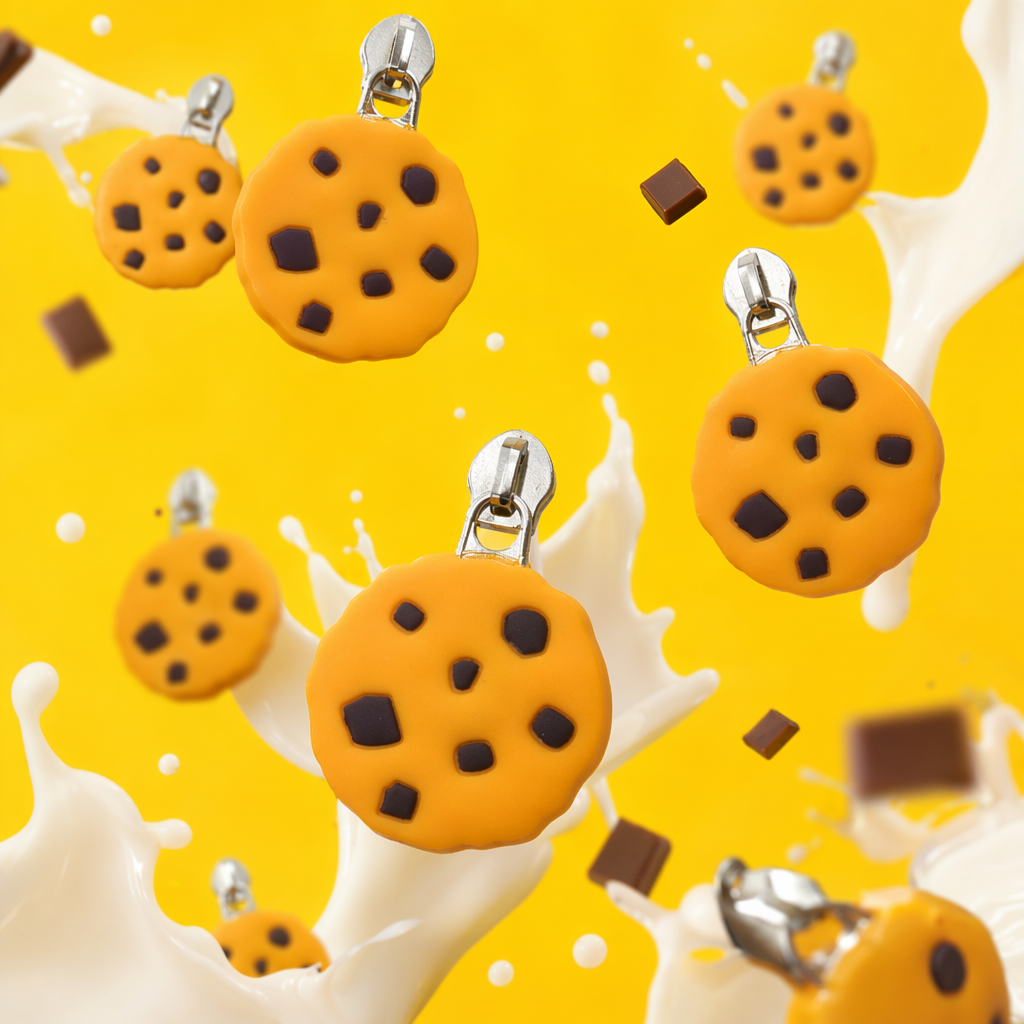 Orange cookie-shaped pendant, cute dessert-style keychain decoration Specification image