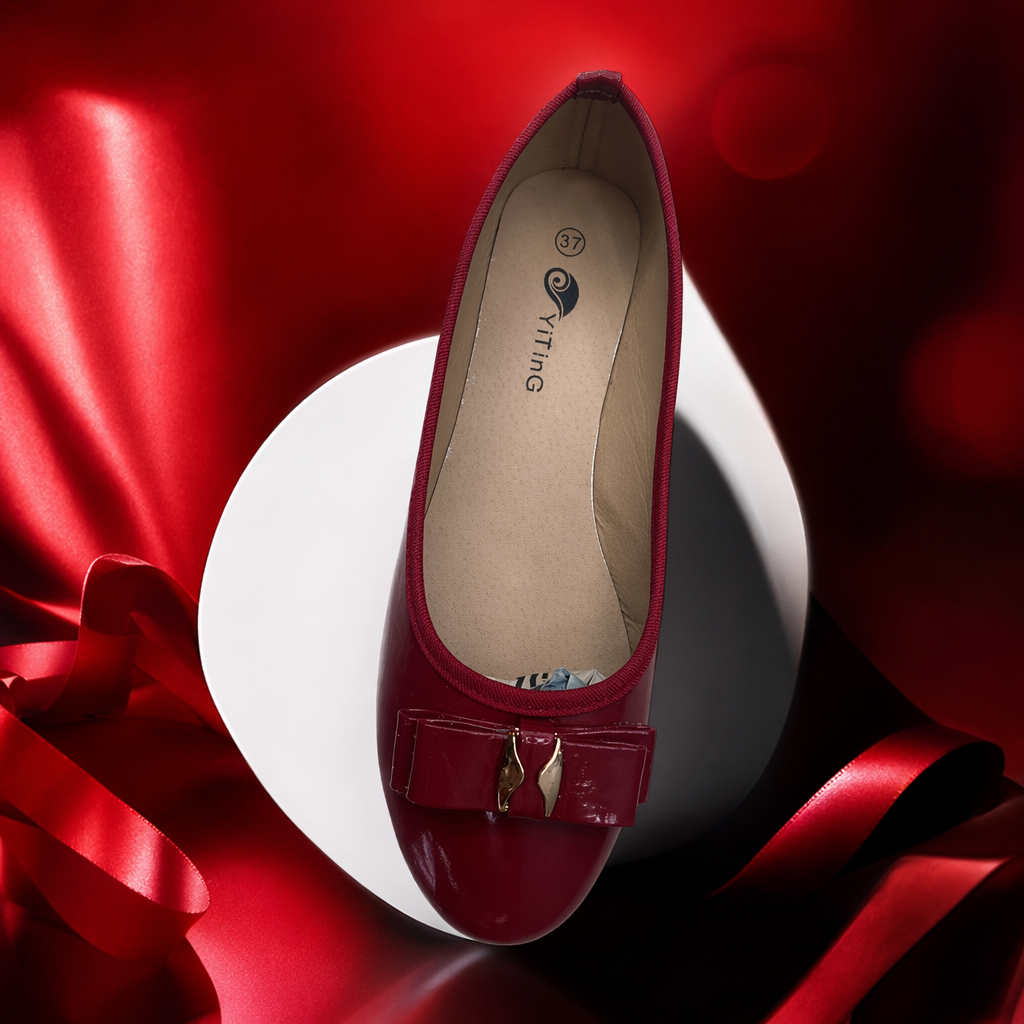 Red patent leather flat shoes for women's casual, versatile, comfortable and anti-slip small leather shoes Specification image