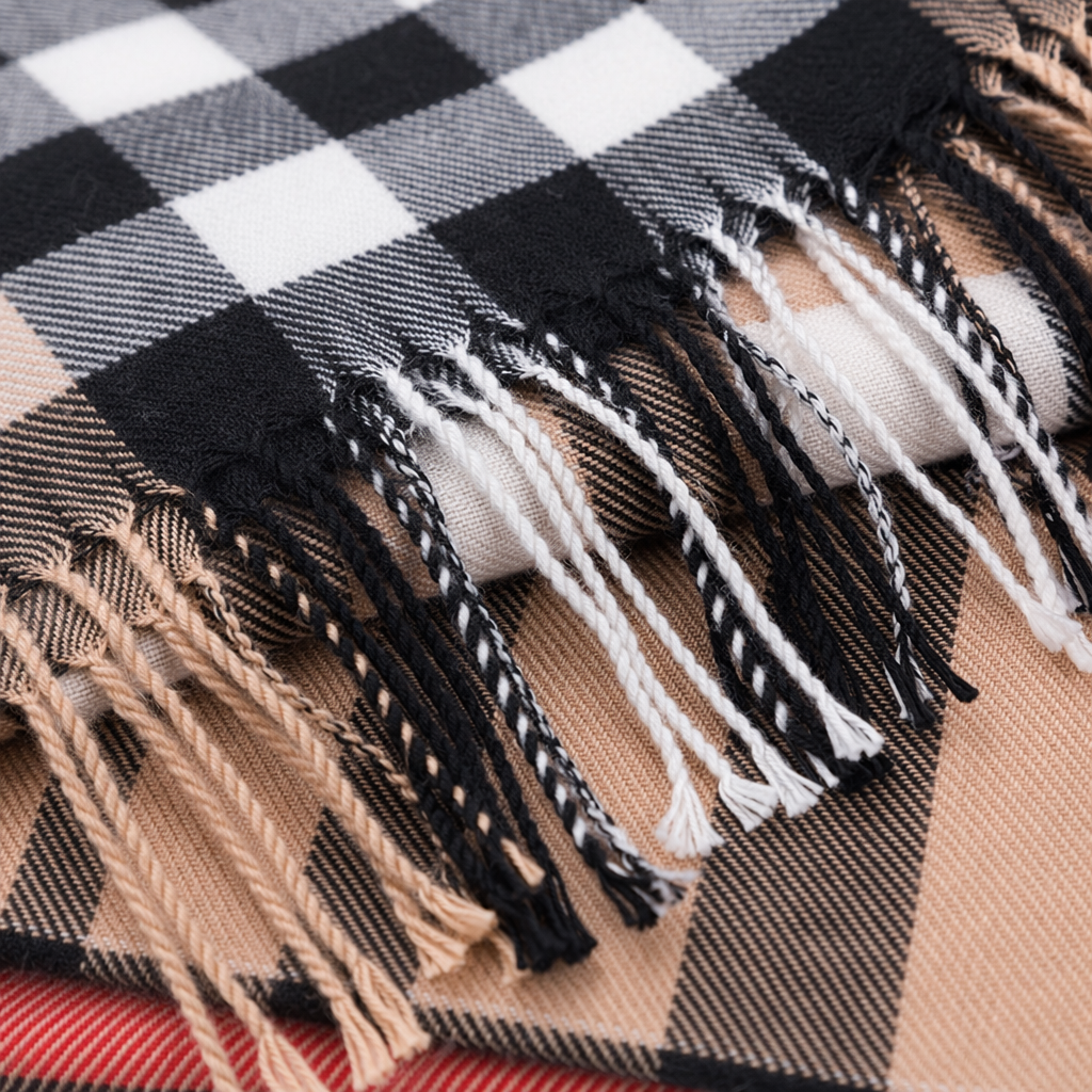 The checkered scarf made of pure cotton is warm and suitable for both men and women in autumn and winter. It is fashionable and versatile Application Scenario
