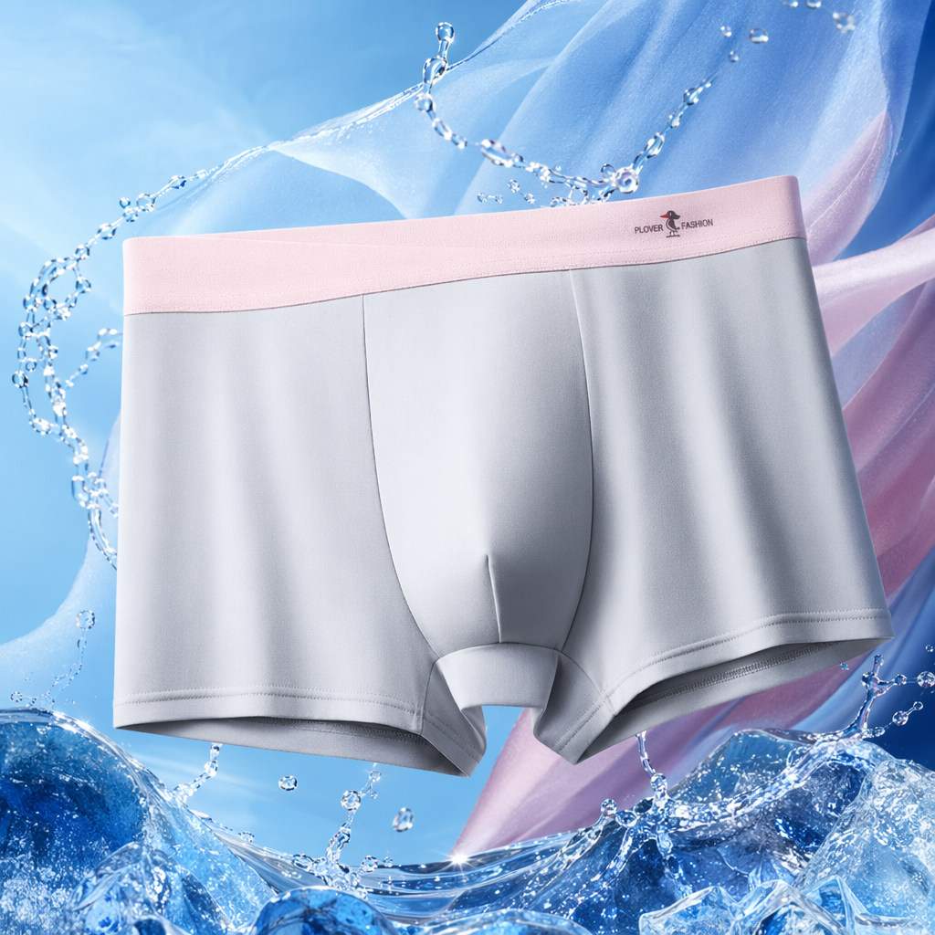 Light grey boxer shorts, men's pure cotton comfortable and breathable four-corner shorts Specification image