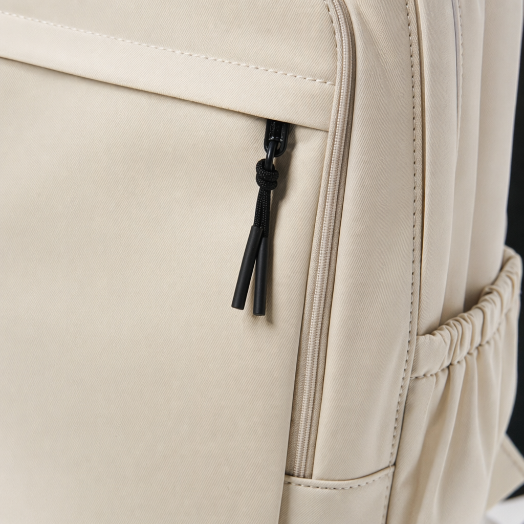A simple and fashionable off-white backpack, a lightweight and large-capacity student commuting travel backpack Application Scenario