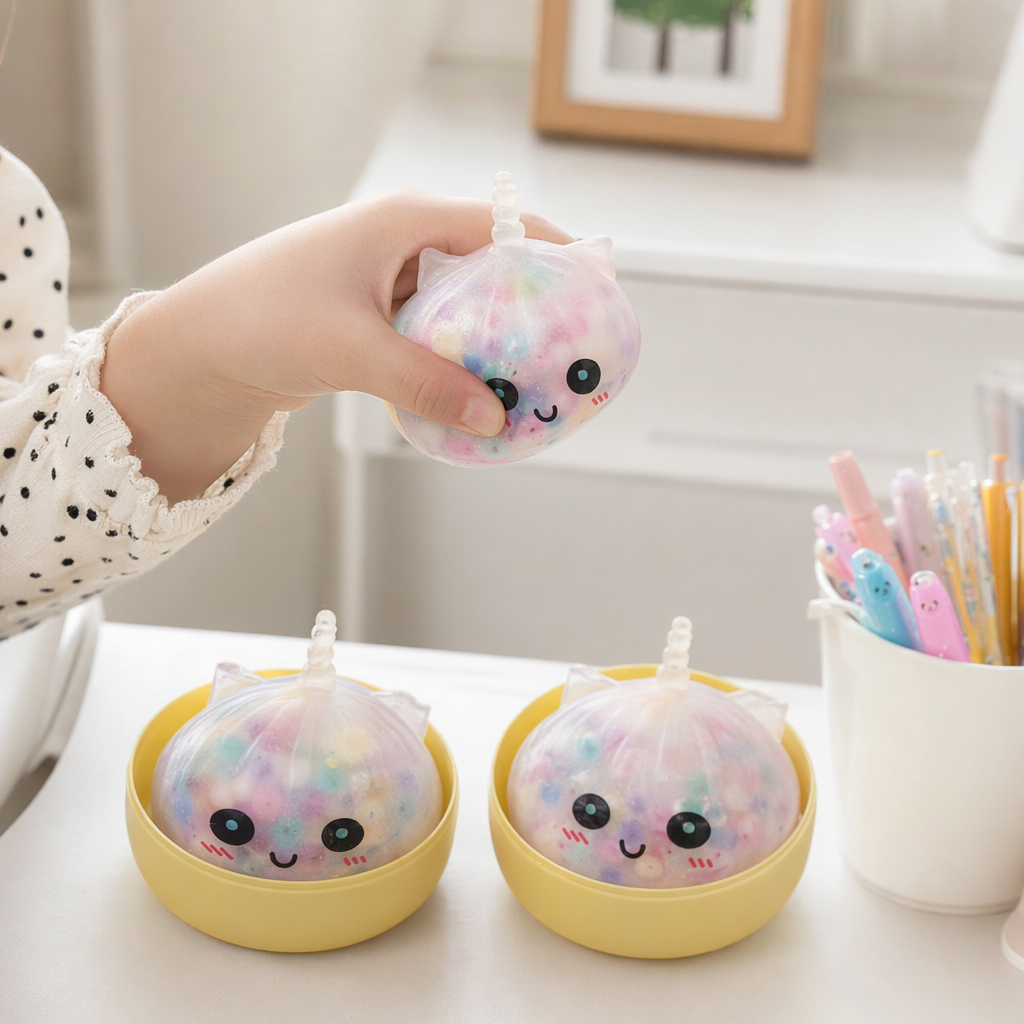 Colorful gradient cat-ear shaped kneading toy details Picture