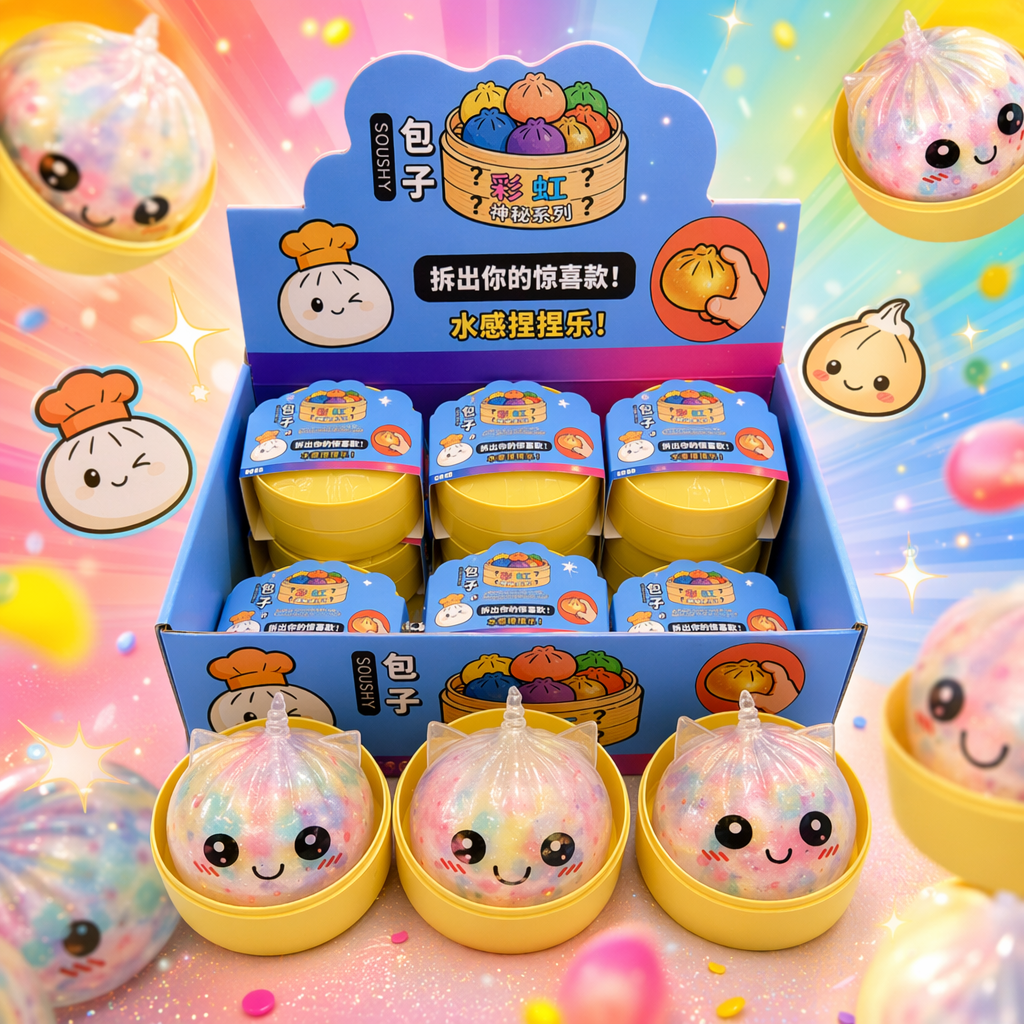 Colorful gradient cat-ear shaped kneading toy Specification image