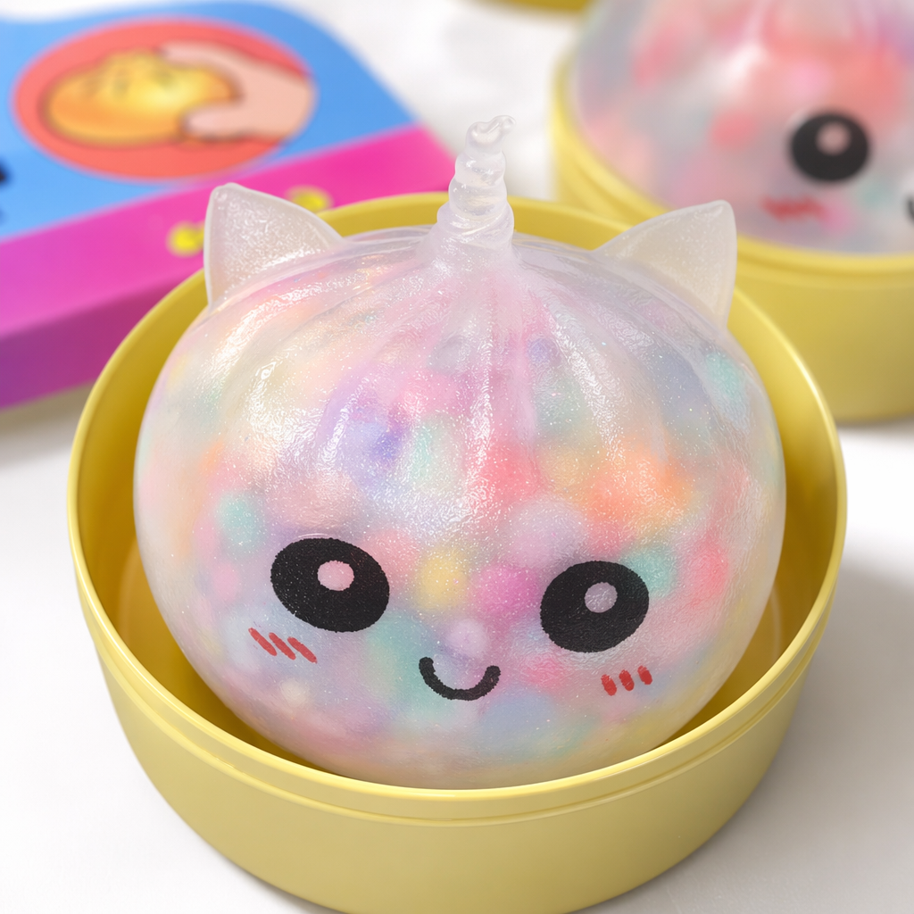 Colorful gradient cat-ear shaped kneading toy Application Scenario