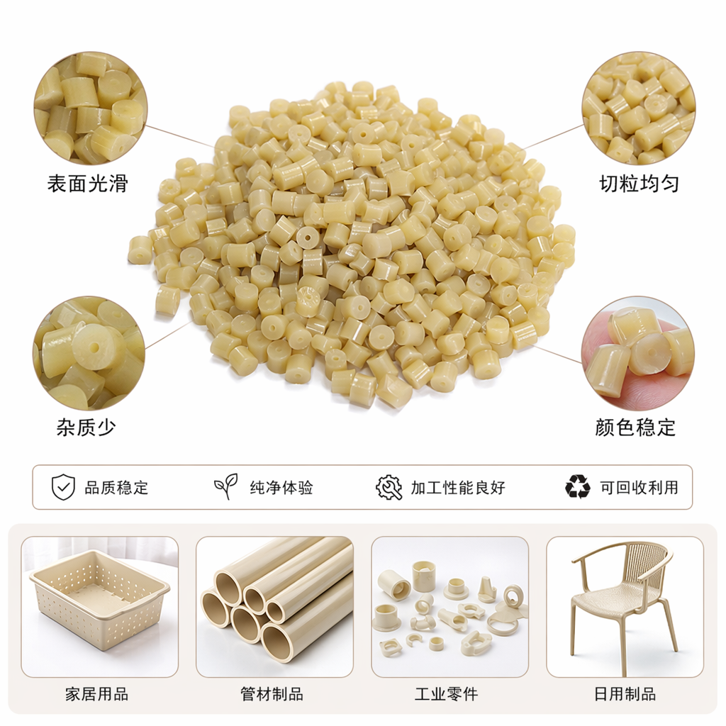 Yellow plastic particles, industrial-grade PPPE raw materials, environmentally friendly and non-toxic, specifically designed for injection molding and blown film