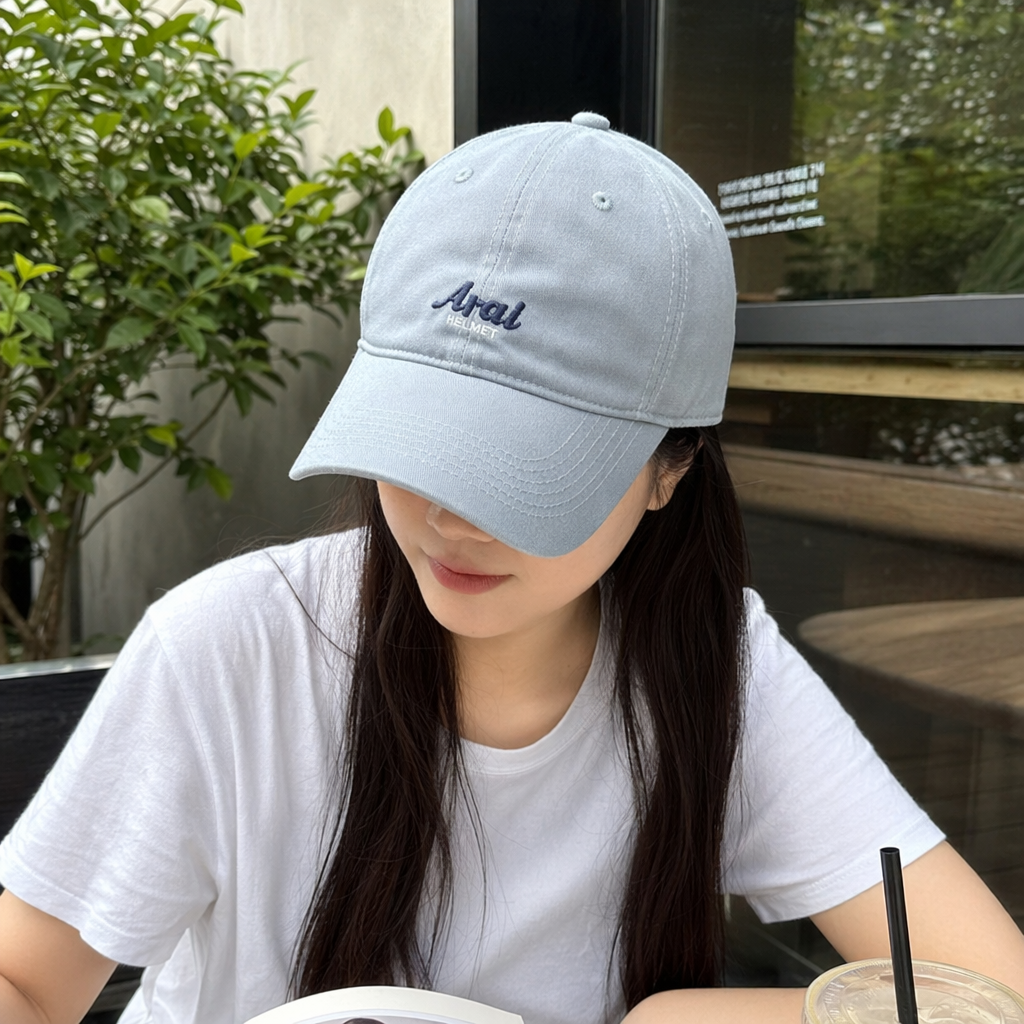 Light grey pure cotton baseball cap, unisex casual and versatile sun hat details Picture