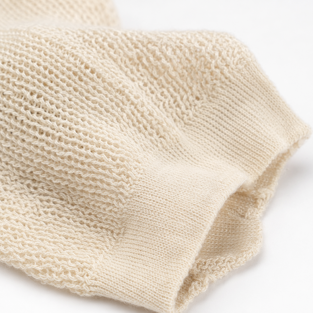 Beige knitted socks for women, mid-calf pure cotton, comfortable and breathable basic style Application Scenario