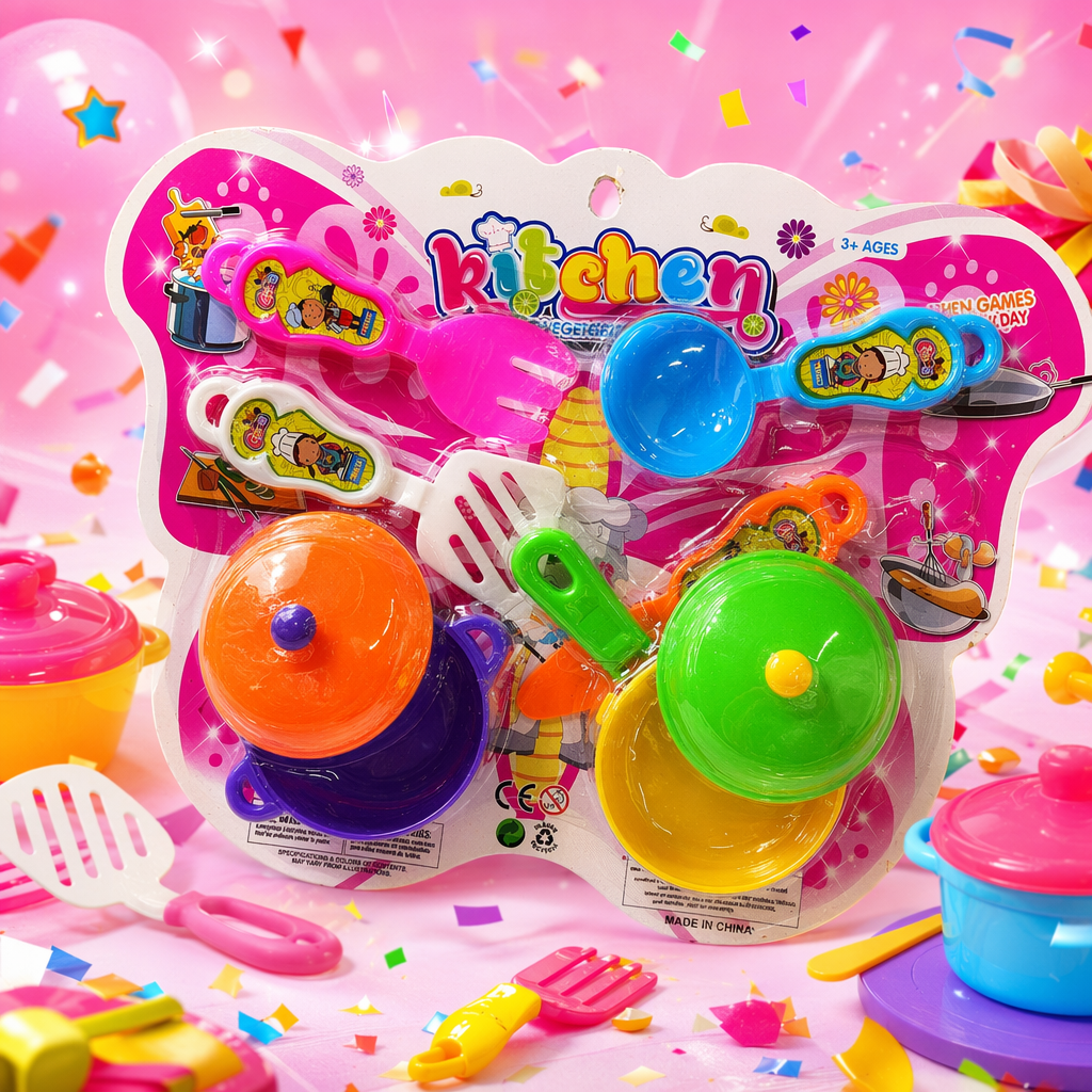 Colorful children's kitchen toy set, role-playing simulation kitchenware, educational and early education toys Specification image