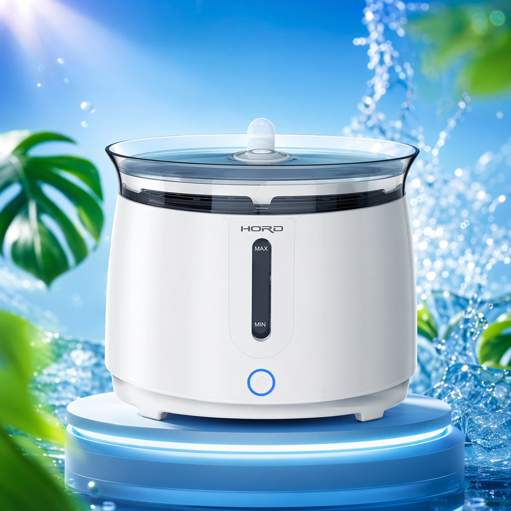 White pet water dispenser with silent circulation and automatic constant pressure, suitable for both cats and dogs Specification image