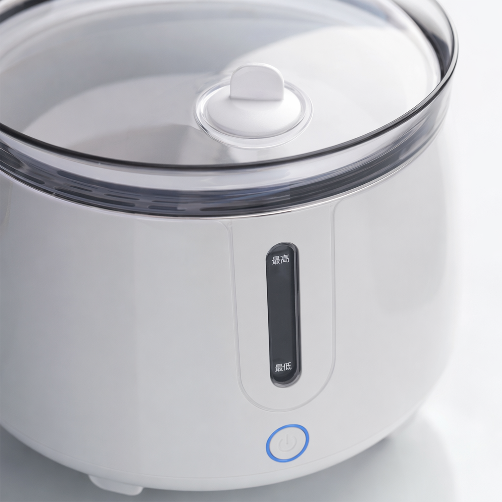 White pet water dispenser with silent circulation and automatic constant pressure, suitable for both cats and dogs Application Scenario
